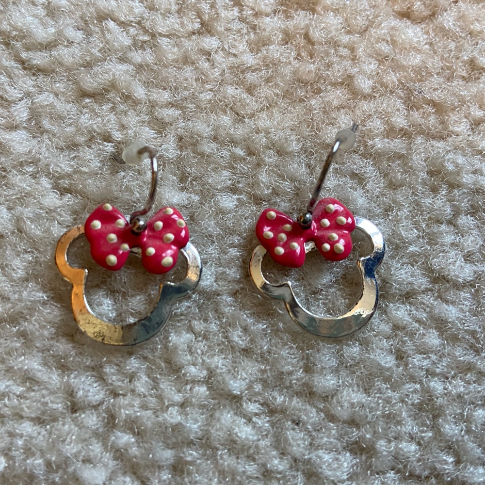 Disney Silver and Pink Minnie Mouse Earrings